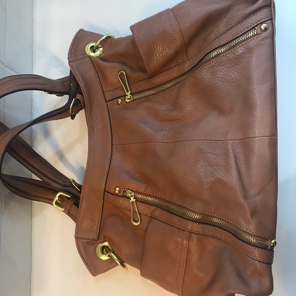 Camel brown, gently used satchel
